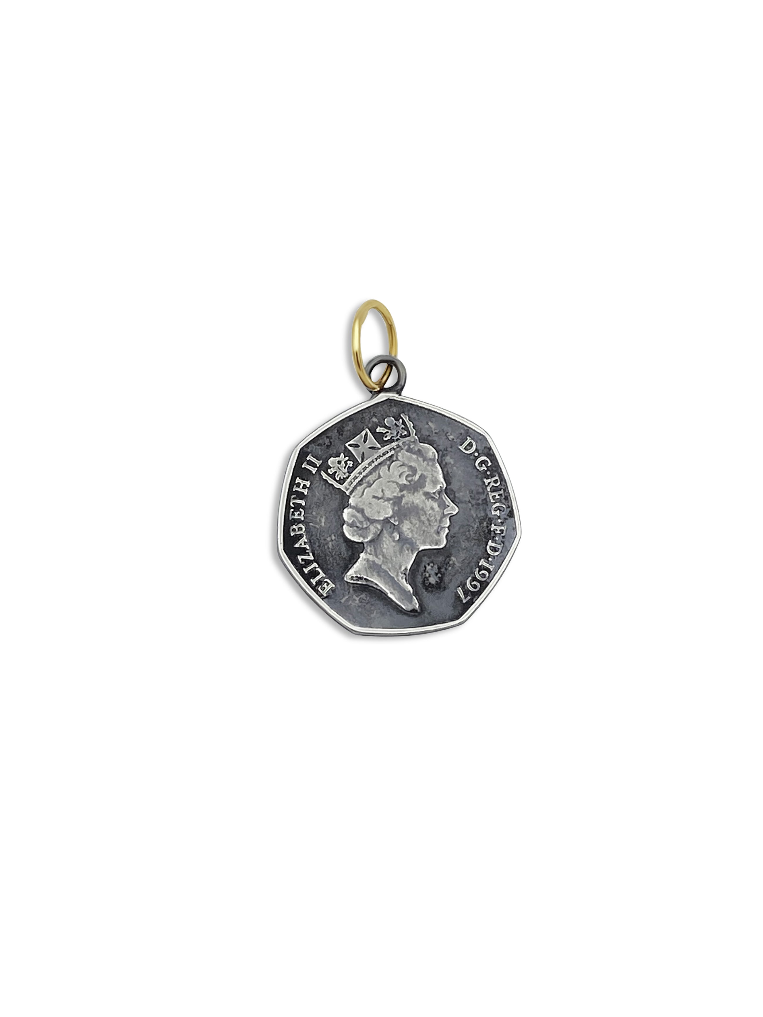 Queen Elizabeth Hexagon Coin Pendant