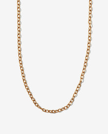 14K Gold Oval Cable Link Necklace