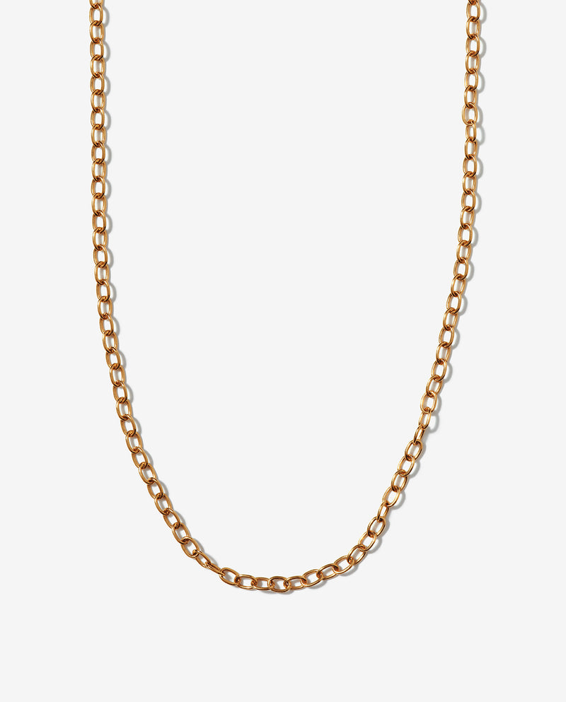 14K Gold Oval Cable Link Necklace