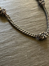 Load image into Gallery viewer, THREE KNOT CURB NECKLACE WITH 18K GOLD LINK