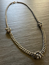 Load image into Gallery viewer, THREE KNOT CURB NECKLACE WITH 18K GOLD LINK