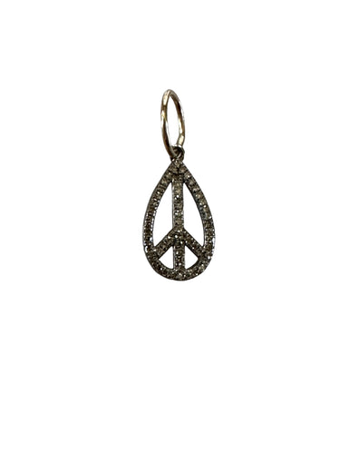 LONG PEACE PAVE DIAMOND PENDANT