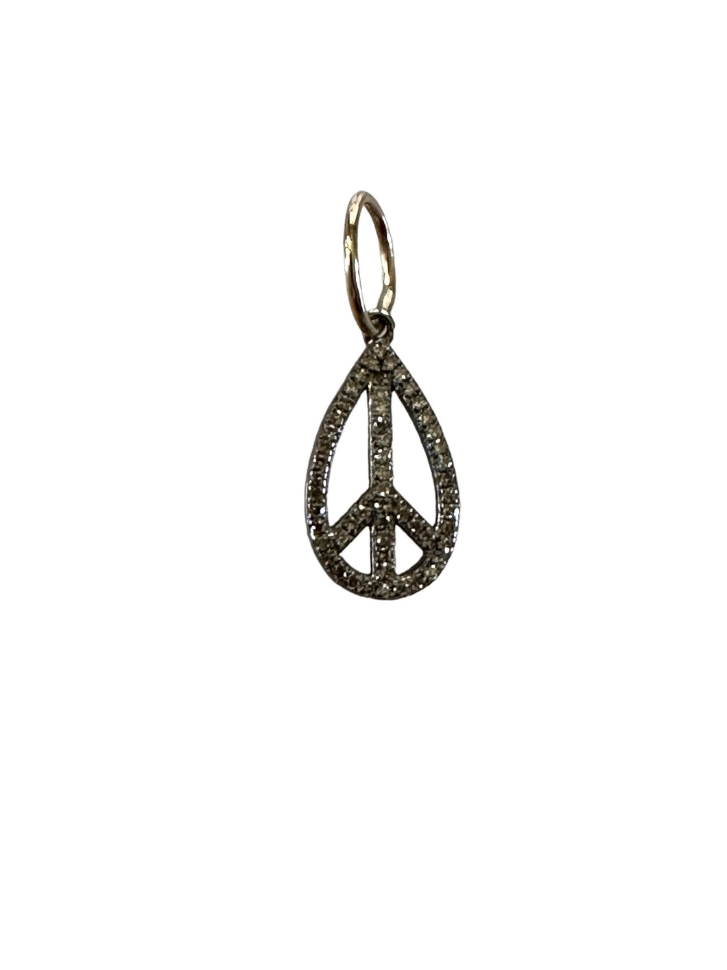 LONG PEACE PAVE DIAMOND PENDANT
