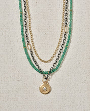 Load image into Gallery viewer, 14K Gold Classic Small Chunky Round Cable Necklace with Two Gold Circle Links