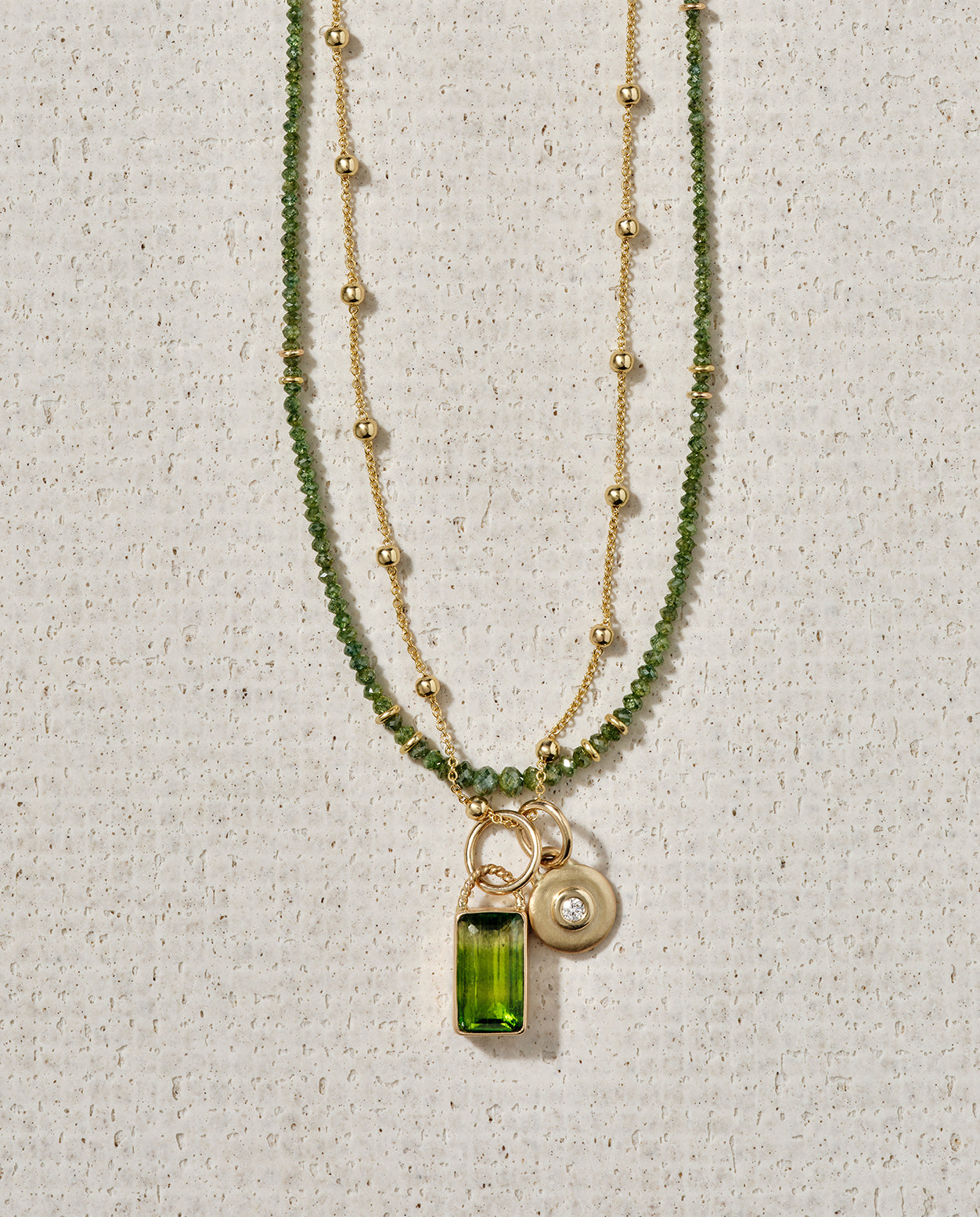 Small 14K Gold Stardust Pendant with Diamond