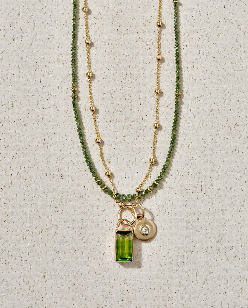 Small 14K Gold Stardust Pendant with Diamond