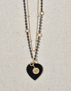 14K Gold Bee Disc Pendant with White Diamonds