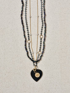 Hand Knotted Australian Black Opal Bead Necklace