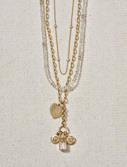 Twisty White Topaz Pendant in 14K Gold- Large