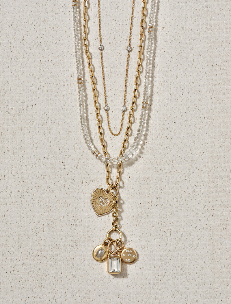14K Gold Extender Chain with Large Rolo Link and Connector Clasp