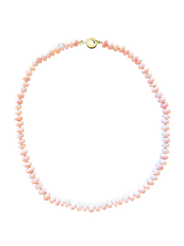 AUSTRALIAN PINK OPAL HAND KNOTTED NECKLACE