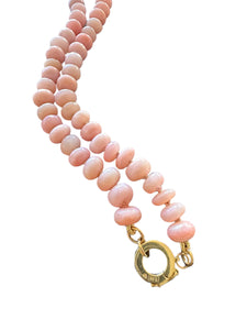 AUSTRALIAN PINK OPAL HAND KNOTTED NECKLACE