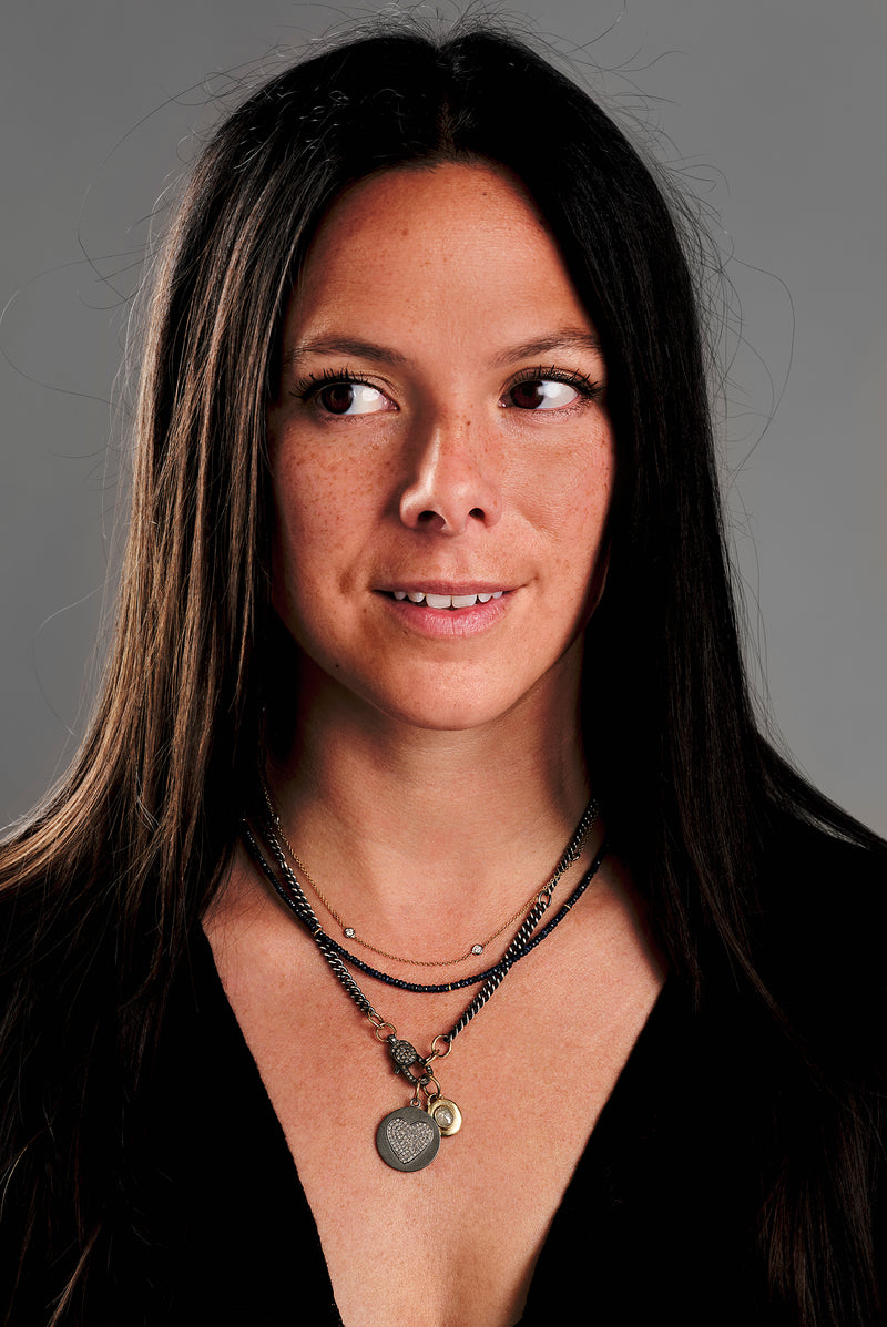 Mixed Curb Necklace with Pave Diamond Lobster Clasp