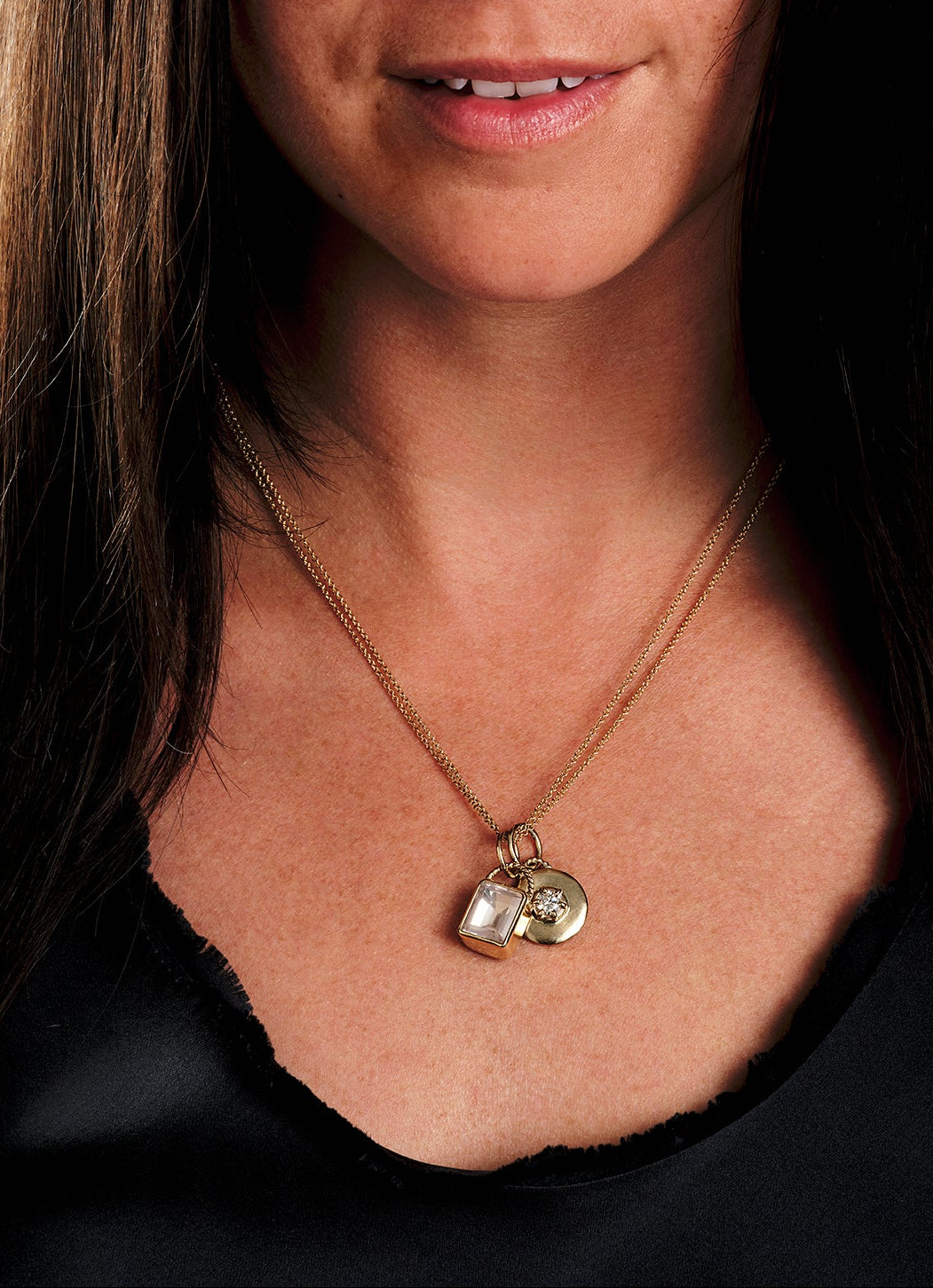 14K Gold Double Strand Cable Link Necklace