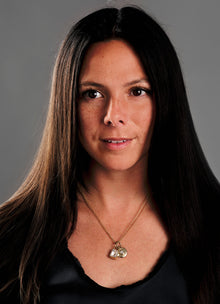 14K Gold Large Disc Stardust Pendant set with Moissanite