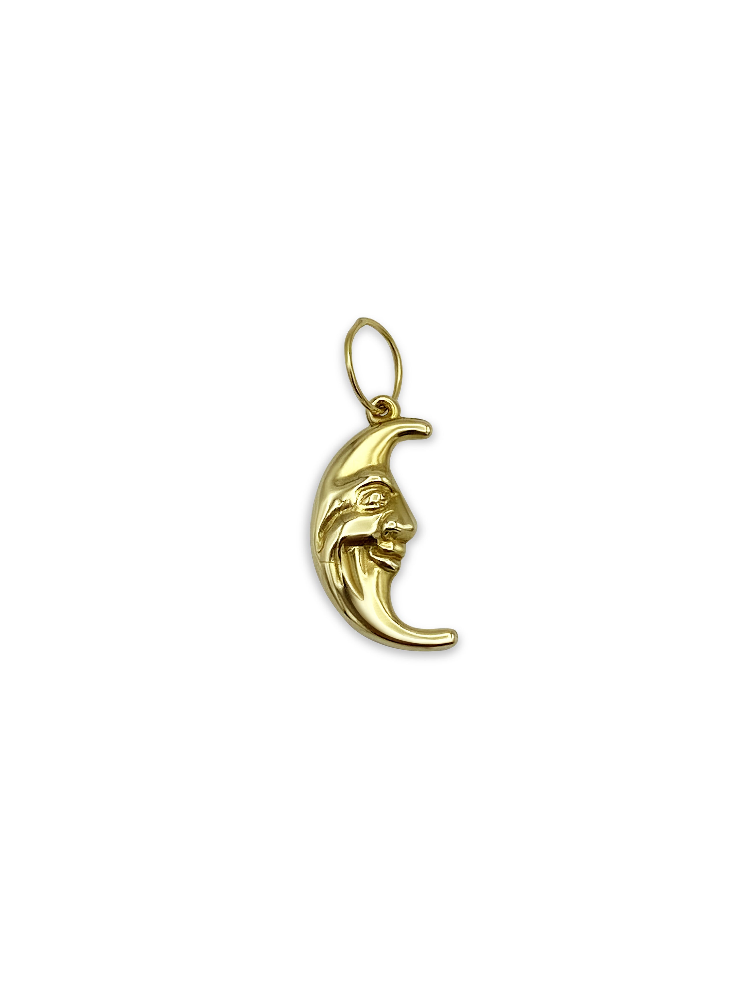 Crescent Moon Face Pendant