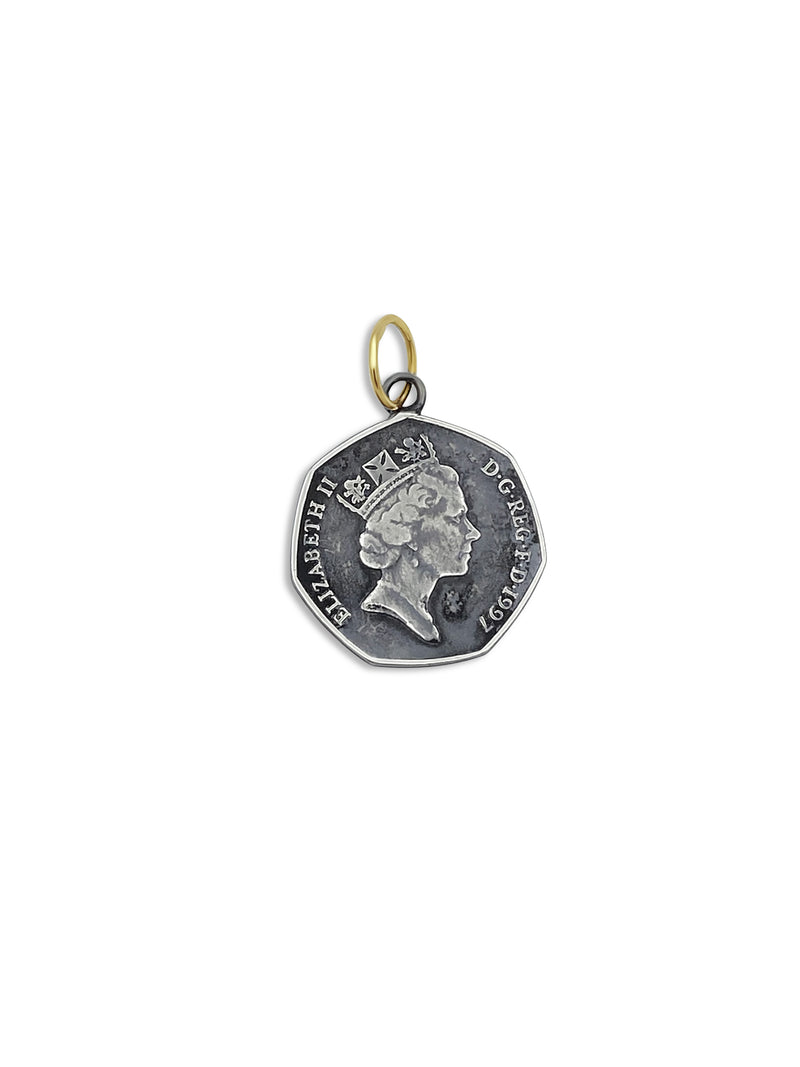 Queen Elizabeth Hexagon Coin Pendant