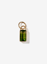Load image into Gallery viewer, Twisty Medium Rectangular Ombré Lime Green Tourmaline Pendant
