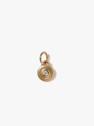Small 14K Gold Disc Stardust Pendant with Diamond