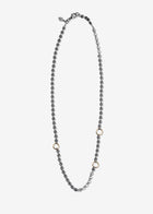 Circle Link Necklace with Three 14K Gold Links