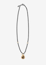 Load image into Gallery viewer, Sterling Silver Oxidized Cable Link Necklace with Two 14K Gold Links