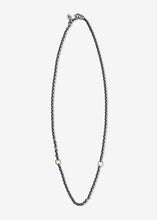 Load image into Gallery viewer, Sterling Silver Oxidized Cable Link Necklace with Two 14K Gold Links