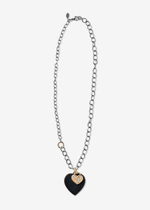 Sterling Silver Mixed Oval Link Necklace with 14K Gold Link