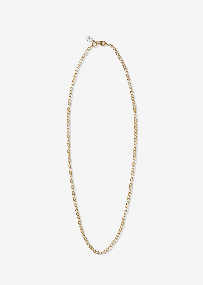 14K Gold Oval Cable Link Necklace