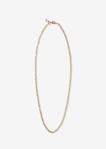14K Gold Oval Cable Link Necklace