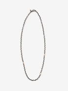 Sterling Silver Small Rolo Link Necklace with Three 14K Gold Links
