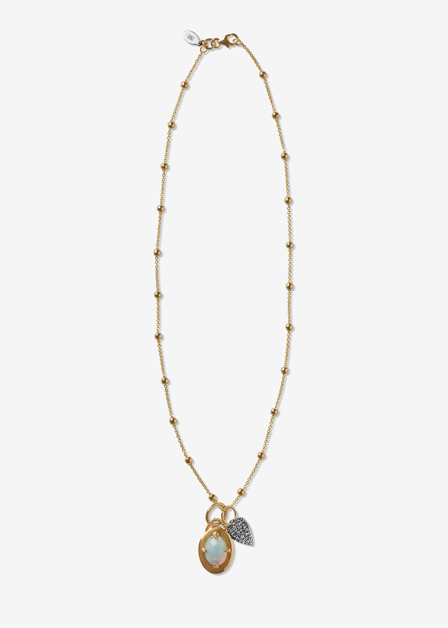 14K Gold Beaded Cable Necklace