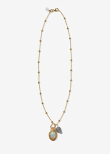 14K Gold Beaded Cable Necklace