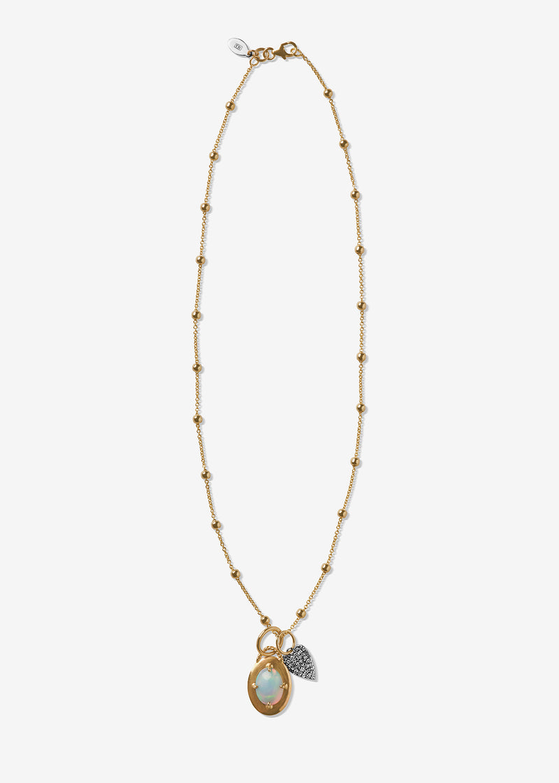 14K Gold Beaded Cable Necklace