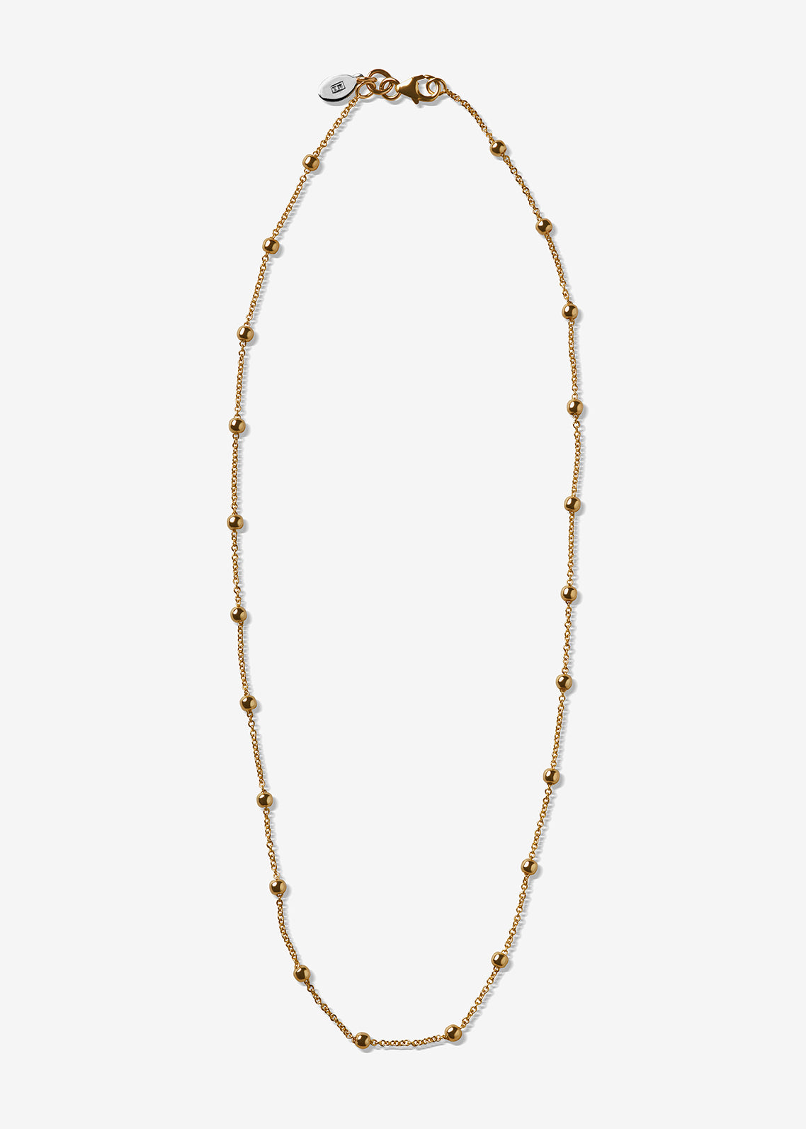 14K Gold Beaded Cable Necklace