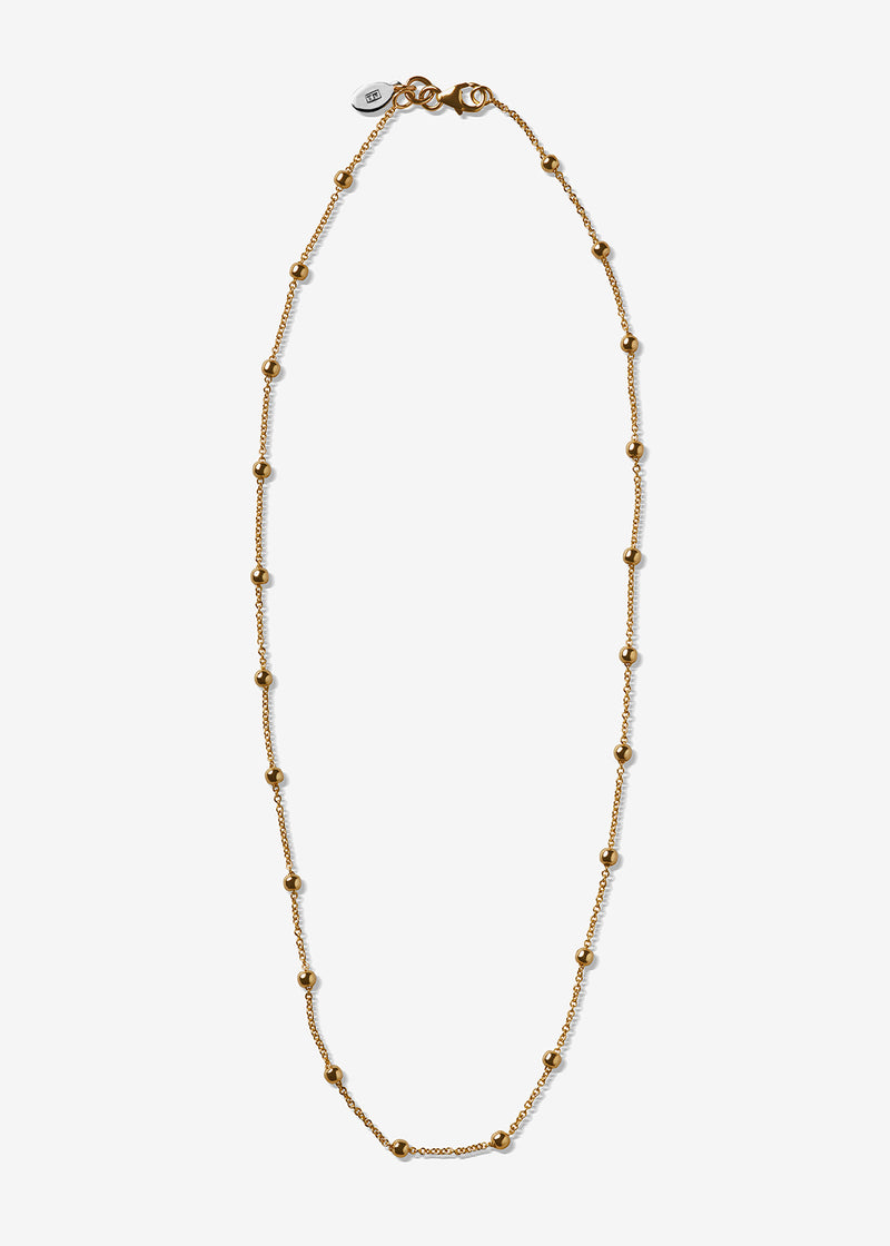 14K Gold Beaded Cable Necklace