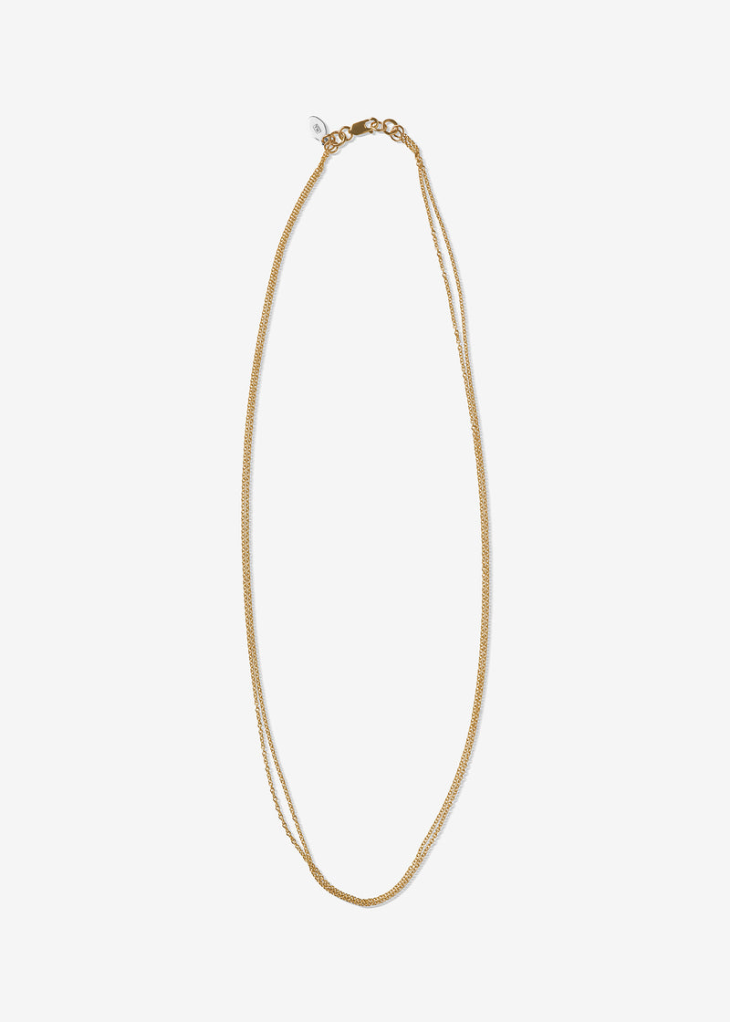 14K Gold Double Strand Cable Link Necklace