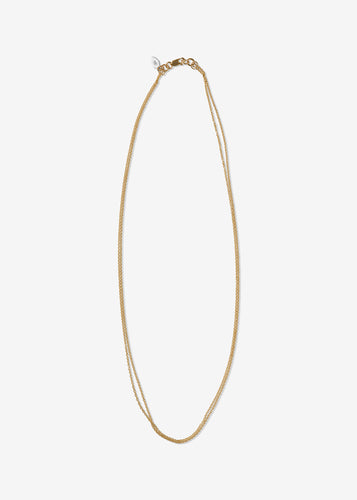 14K Gold Double Strand Cable Link Necklace