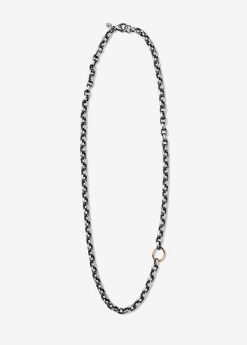 Sterling Silver Chunky Rolo Oval Link Necklace