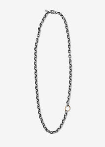 Sterling Silver Chunky Rolo Oval Link Necklace