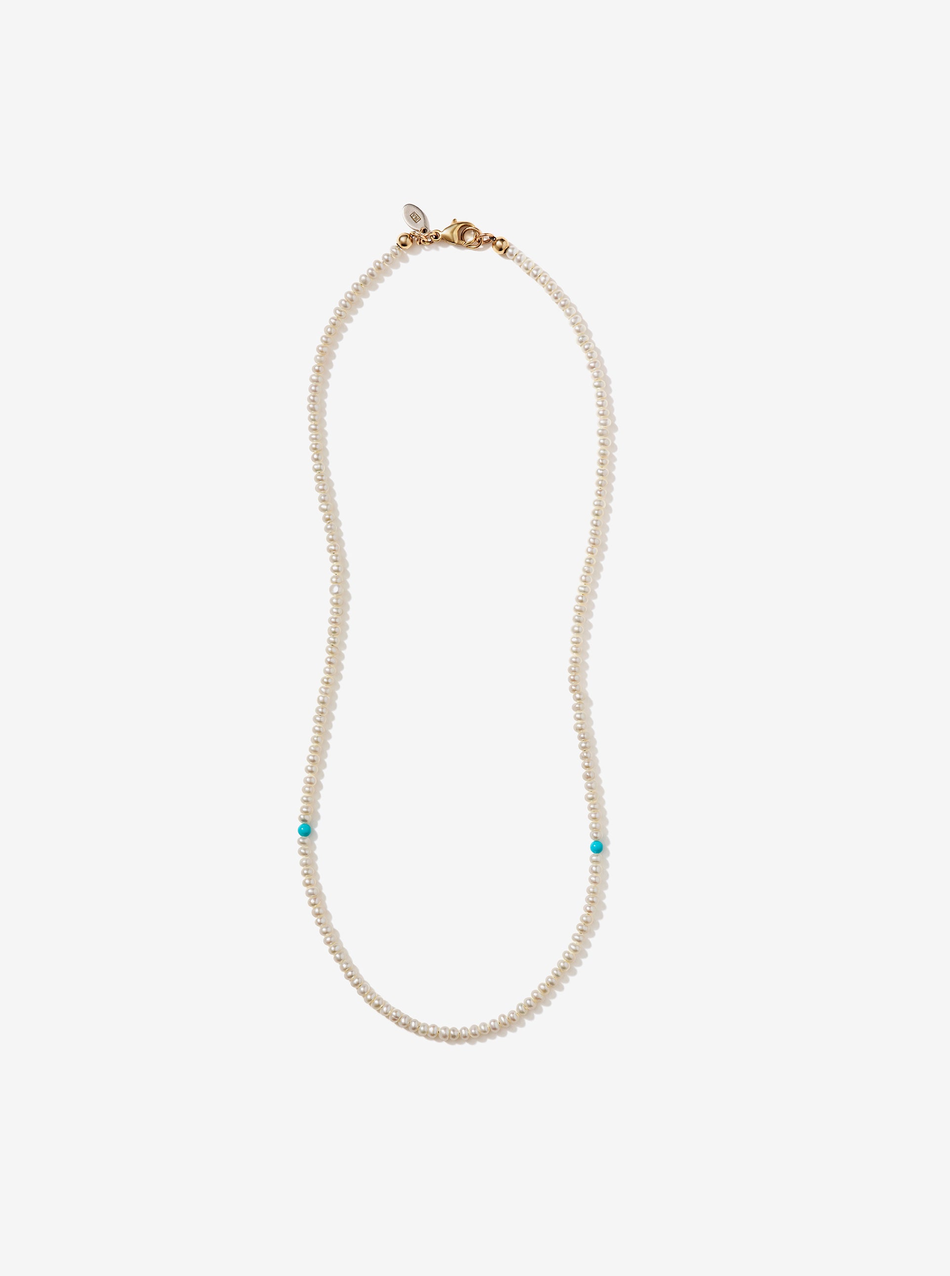 Hand-Strung Small Baroque Pearl Necklace with Sleeping Beauty Turquoise Beads