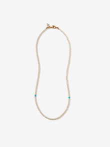 Hand-Strung Small Baroque Pearl Necklace with Sleeping Beauty Turquoise Beads