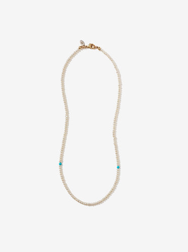 Hand-strung Small Baroque Pearl Necklace with Sleeping Beauty Turquoise Beads