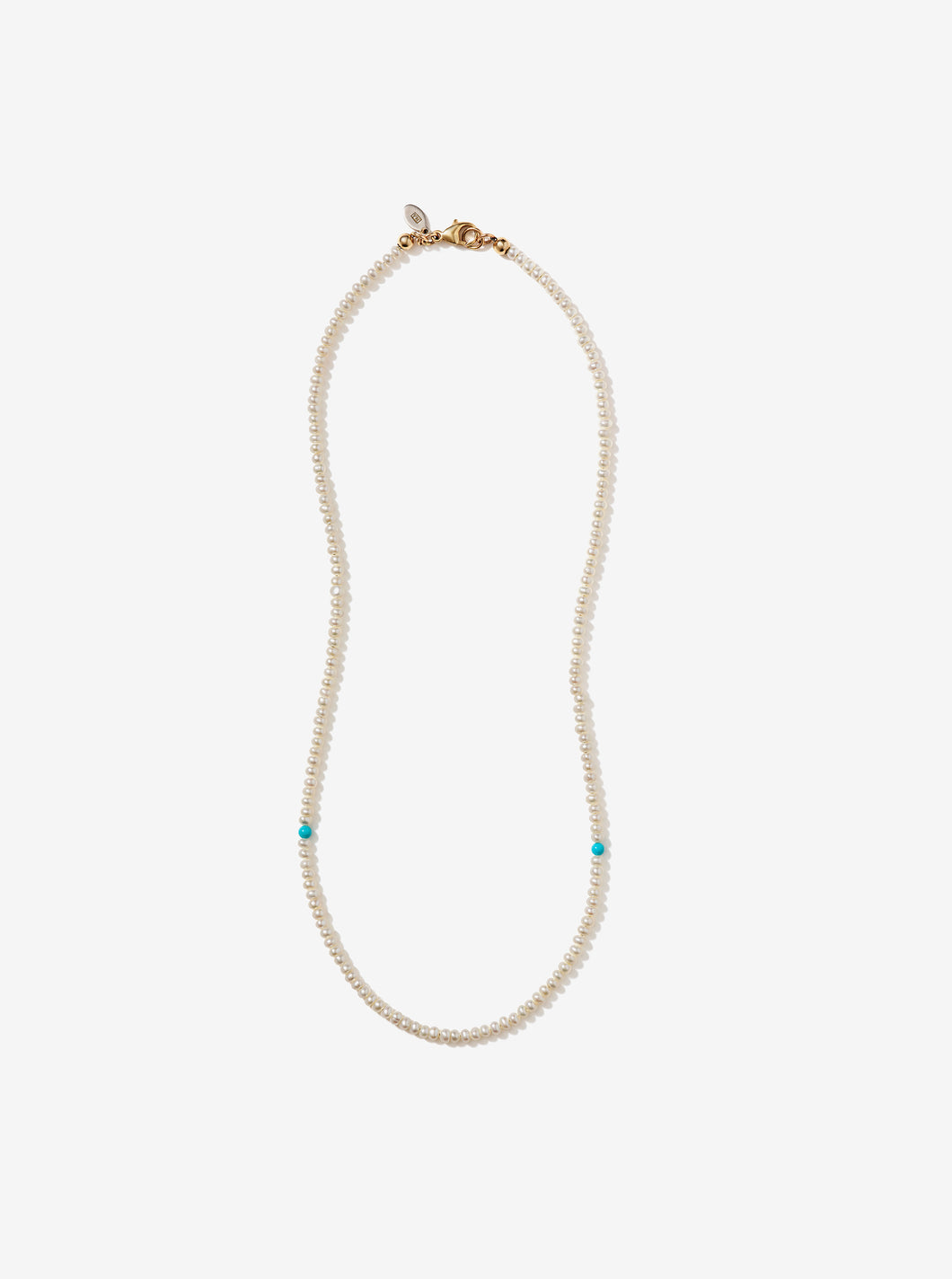 Hand-strung Small Baroque Pearl Necklace with Sleeping Beauty Turquoise Beads