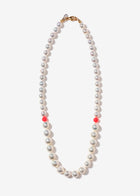 Hand Strung Baroque Tahitian Pearl Necklace with Neon Swarovski Beads – 14K Gold Clasp