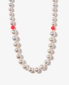 Hand Strung Baroque Tahitian Pearl Necklace with Neon Swarovski Beads – 14K Gold Clasp