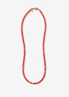 Mediterranean Round Coral and Gold Link Necklace