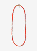 Italian Hand-Cut Seed Coral Necklace with (7) 14K Gold Links