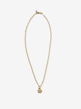Load image into Gallery viewer, 14K Gold Small Disc Starry Night Pendant with Mixed-Size Diamonds and Twisty Bale