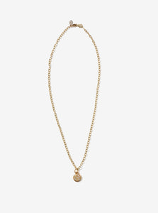 14K Gold Small Disc Starry Night Pendant with Mixed-Size Diamonds and Twisty Bale