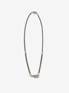 Mixed Curb Necklace with Pave Diamond Lobster Clasp